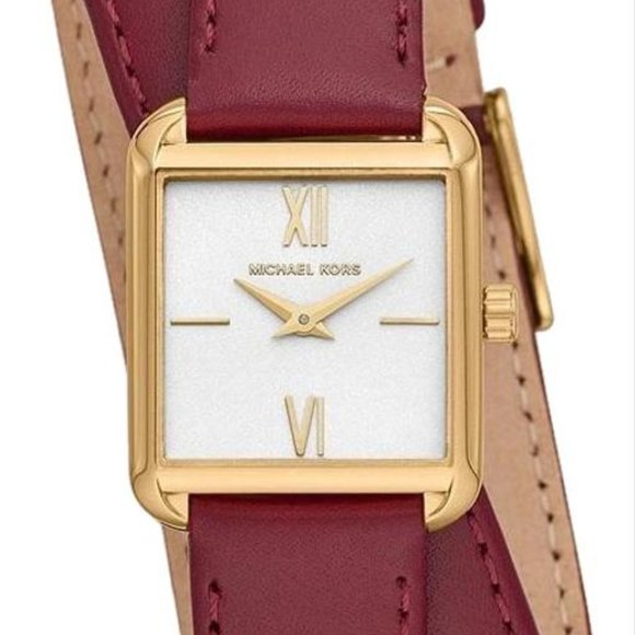 NWT MICHAEL KORS Lake Red Leather Watch MK2761 main image 7